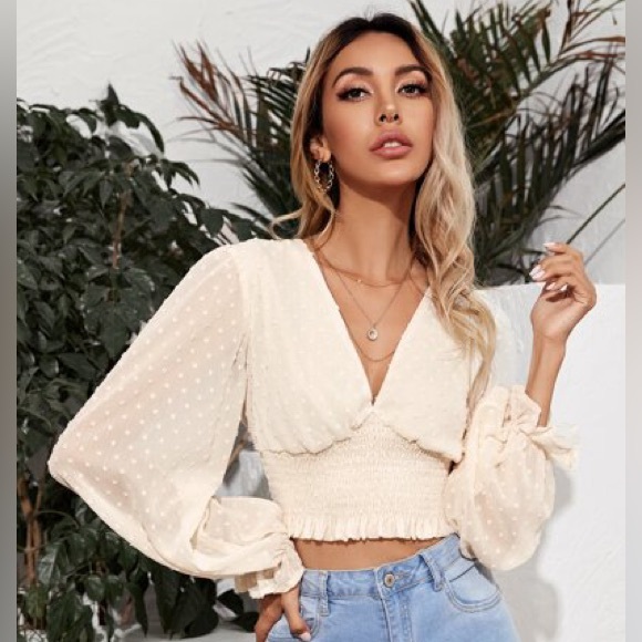 Tops - Women’s Frenchy Swiss Lace Babydoll Crop Top